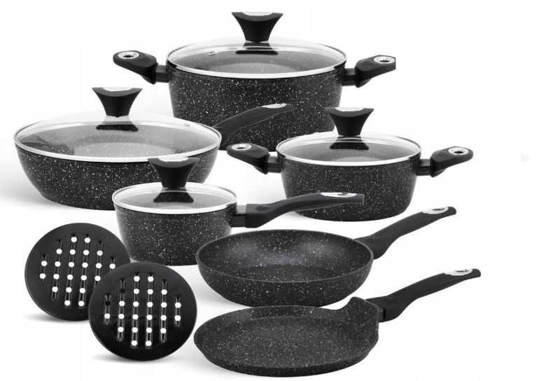 Zestaw garnków marmurkowych 12 el. Klonberg - gaz/indukcja - 2 kolory