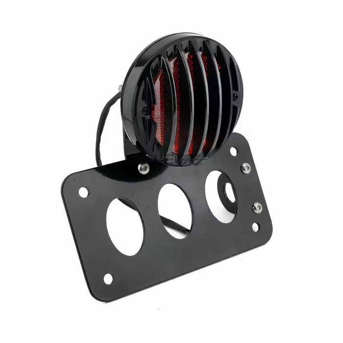 Farolim traseiro LED 12V suporte matrícula lateral - chopper bobber