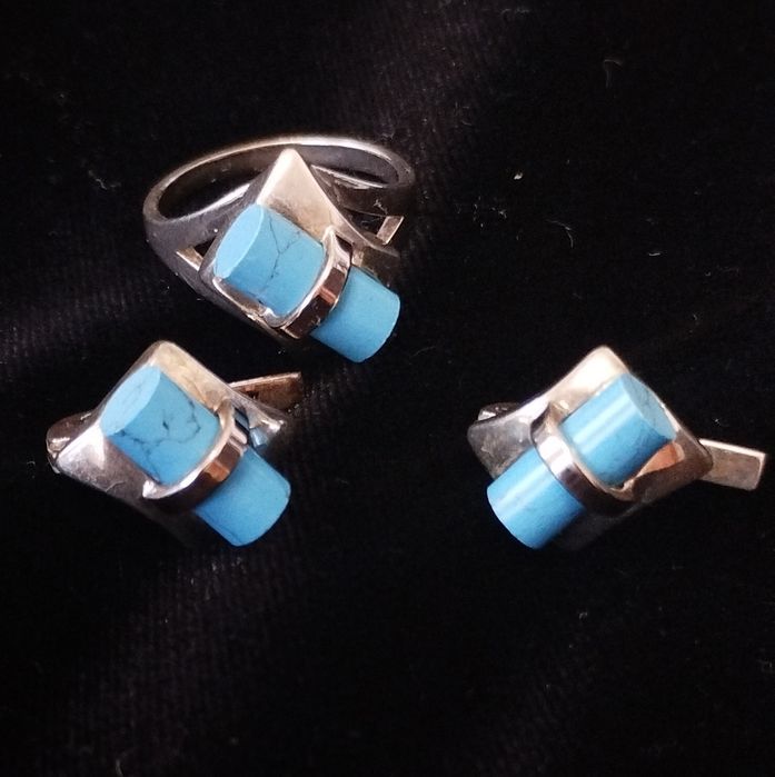 серебро набор  с бирюзой.