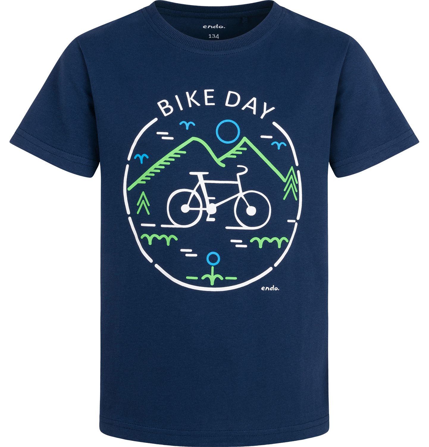 T-shirt Koszulka chłopięca 158 Bawełna MTB Rower Granatowa Endo