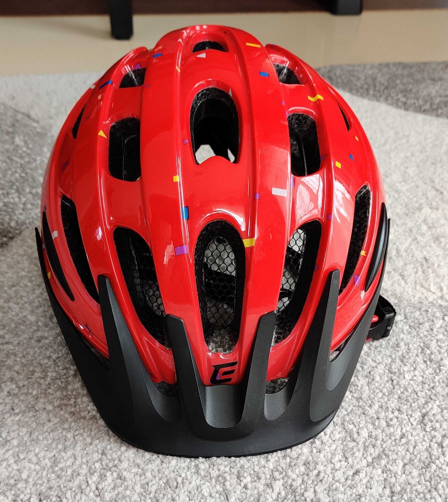 Kask rowerowy regulowany 51 - 55 cm z lampką LED. Rozm S/M. Stan BDB