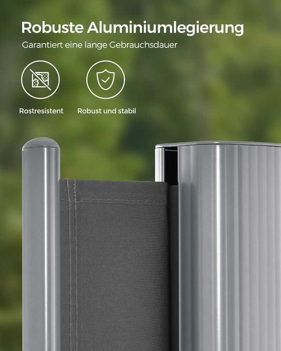 Markiza boczna 180 x 300 cm antracyt Songmics