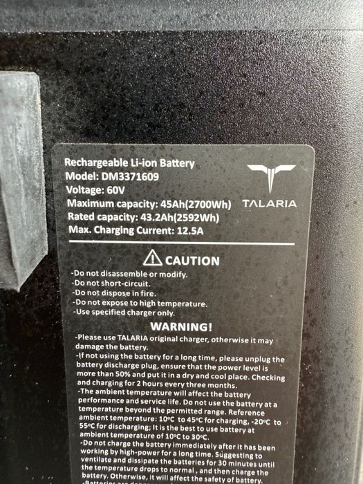 Bateria Oryginał 60V 45Ah do Talaria Sting MX4   - Nowa Wawa, L-WO