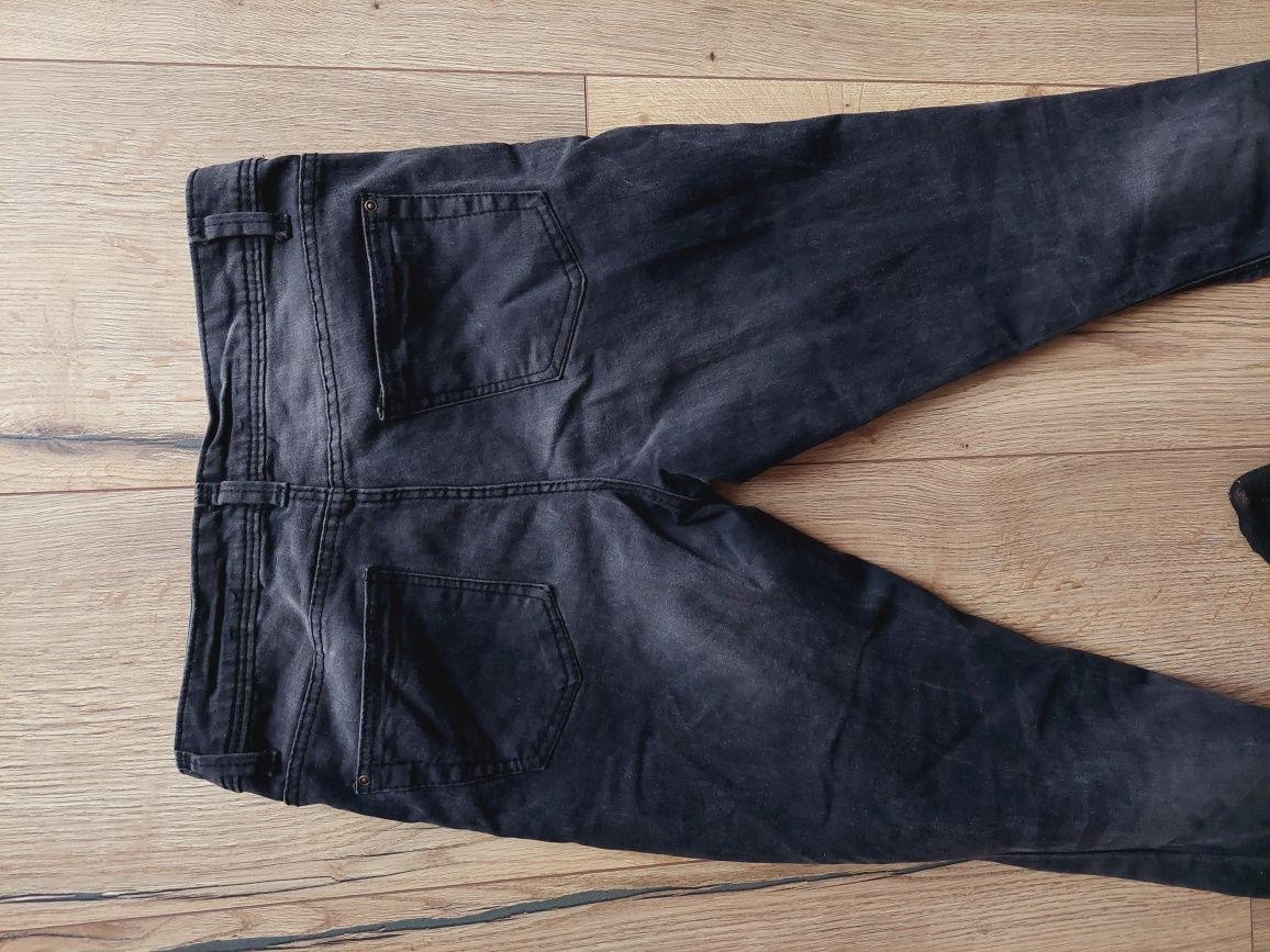 Ciemnoszare spodnie dżinsy skinny 38