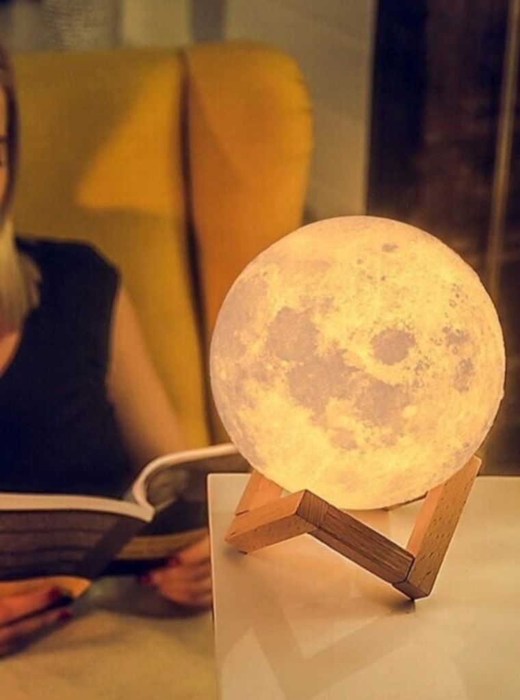 Lampka nocna księżyc 3D 25 cm – dwie barwy światła, dotykowa,dekoracji