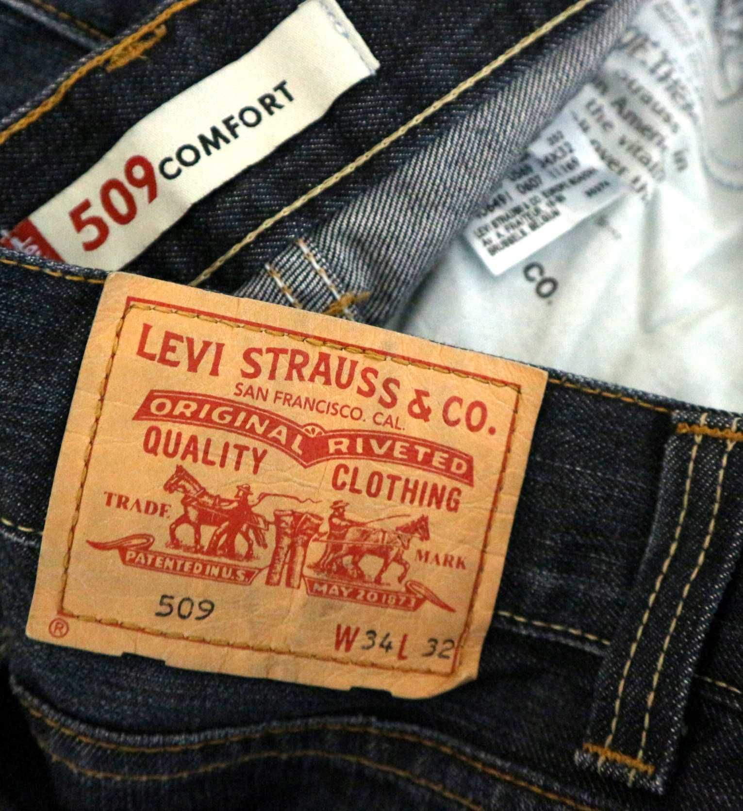 Levis 509 spodnie jeansy W34 L32 pas 2 x 46 cm