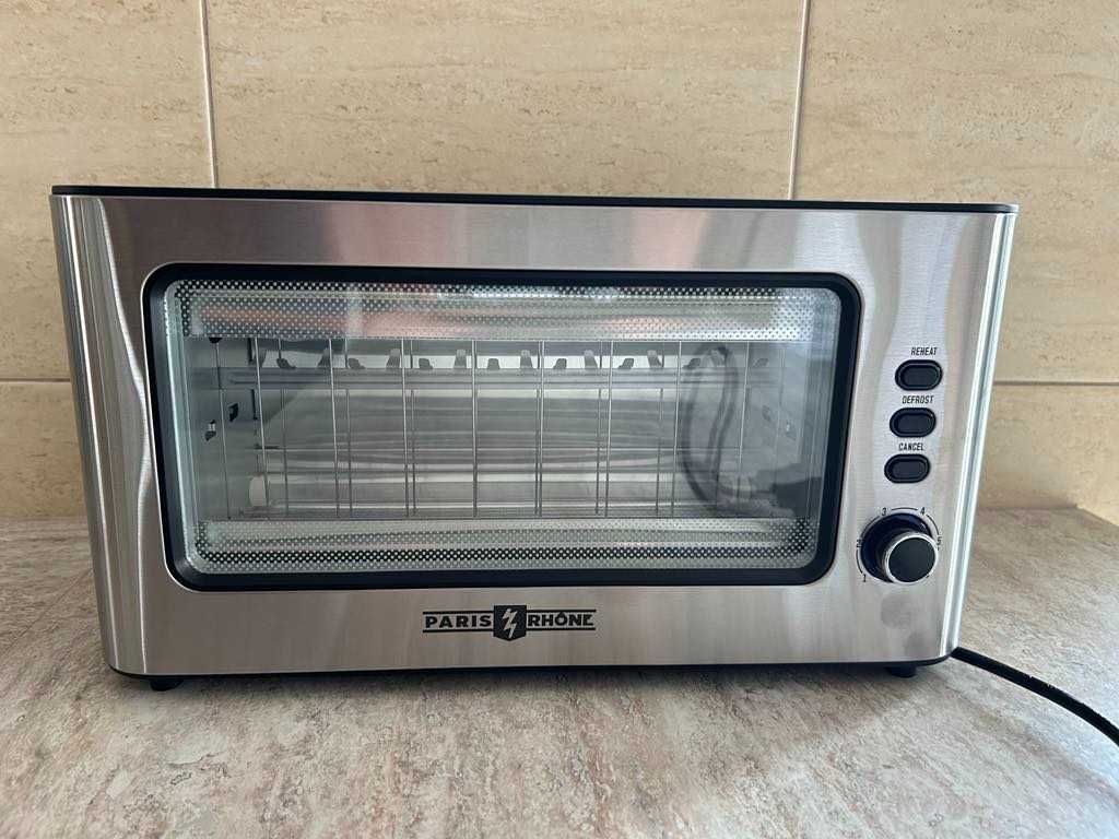 Toster paris rhône 2-szczelinowy z okienkiem inox 1000w