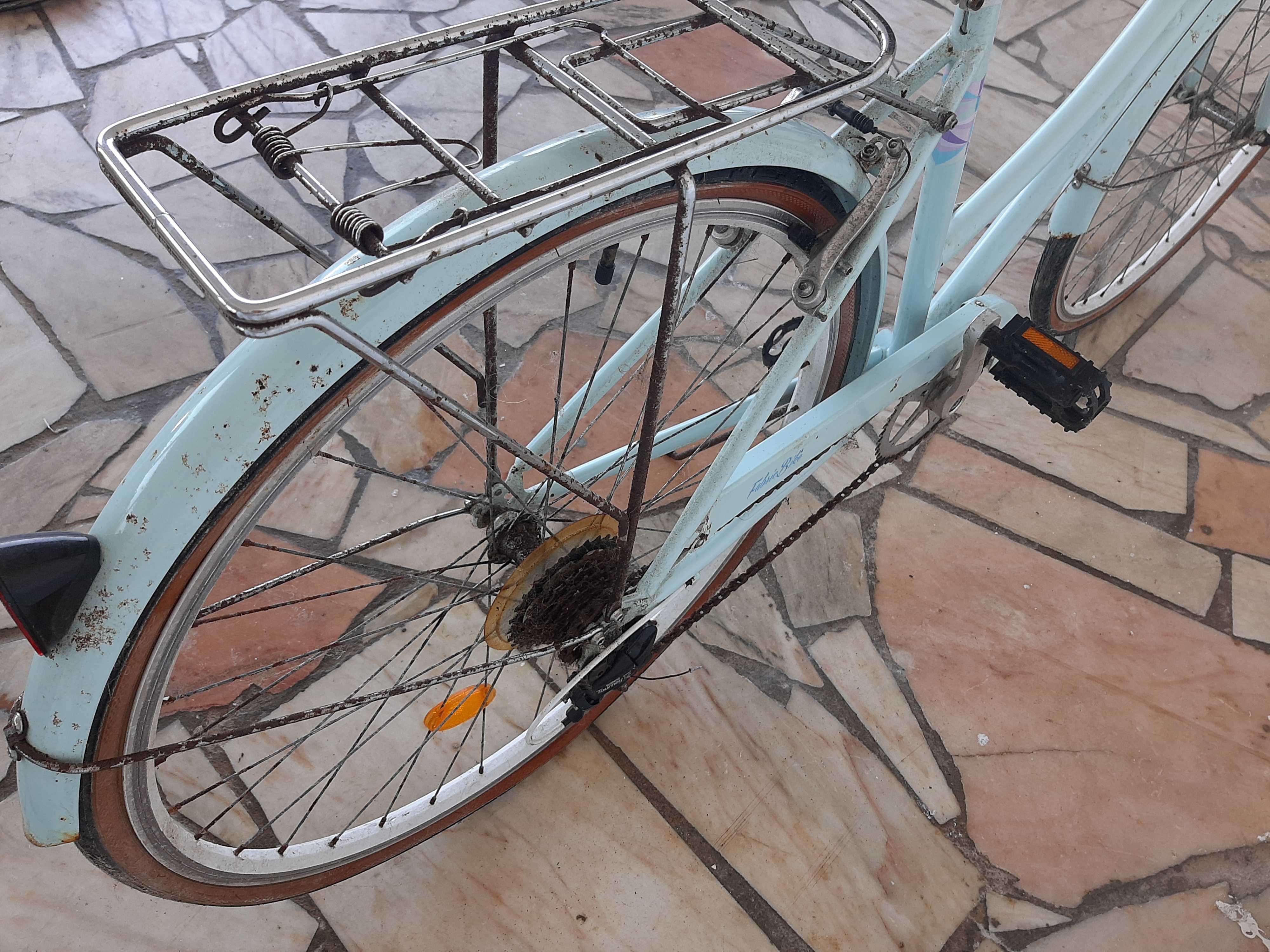 Bicicleta pasteleira senhora verde menta