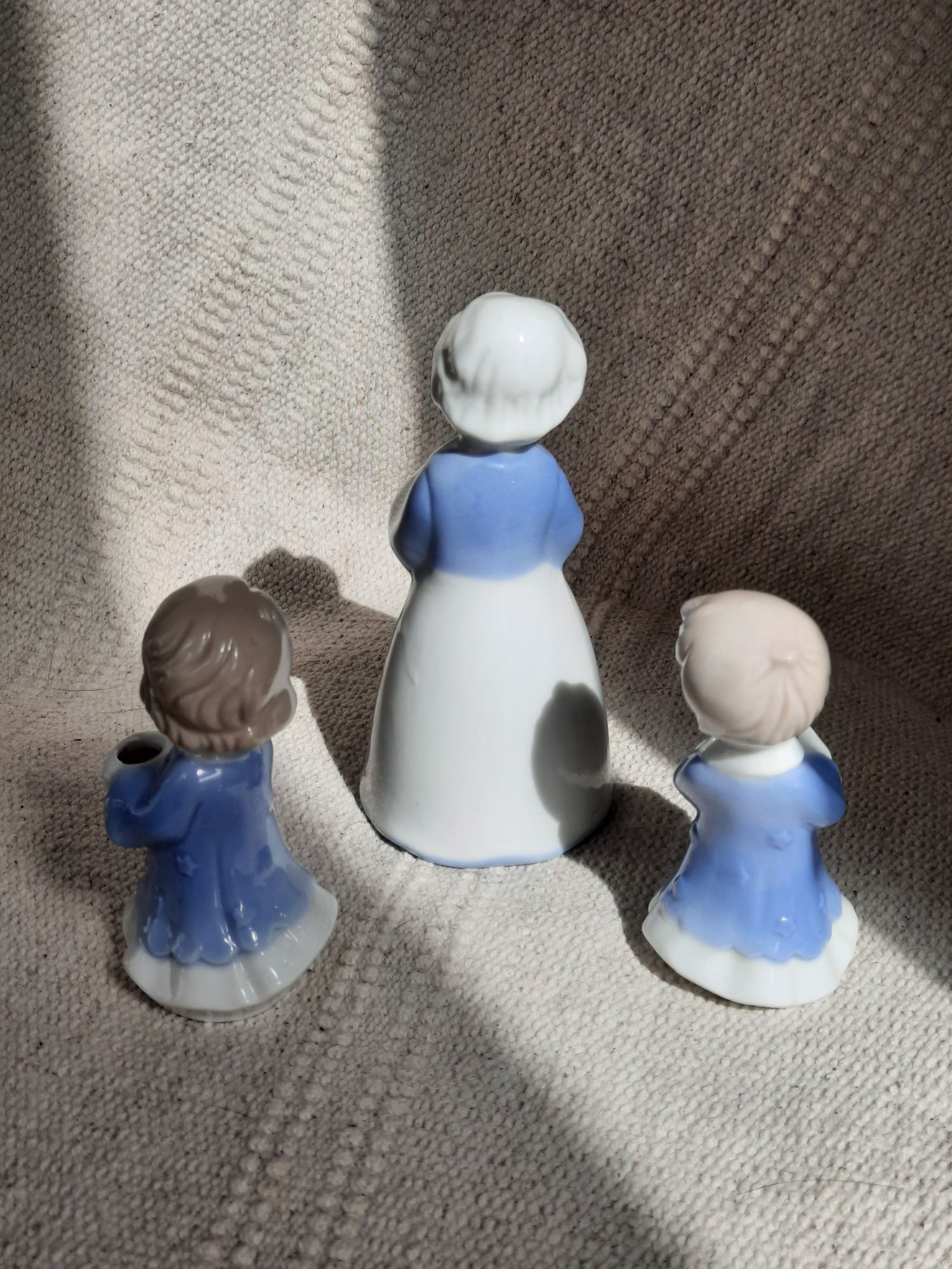 Zestaw porcelanowych świeczników aniołki boże narodzenie vintage