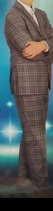 Garnitur w kratę na 180 cm