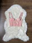 Oh Polly gorset crop top siateczkowy borderline XS brzoskwiniowy