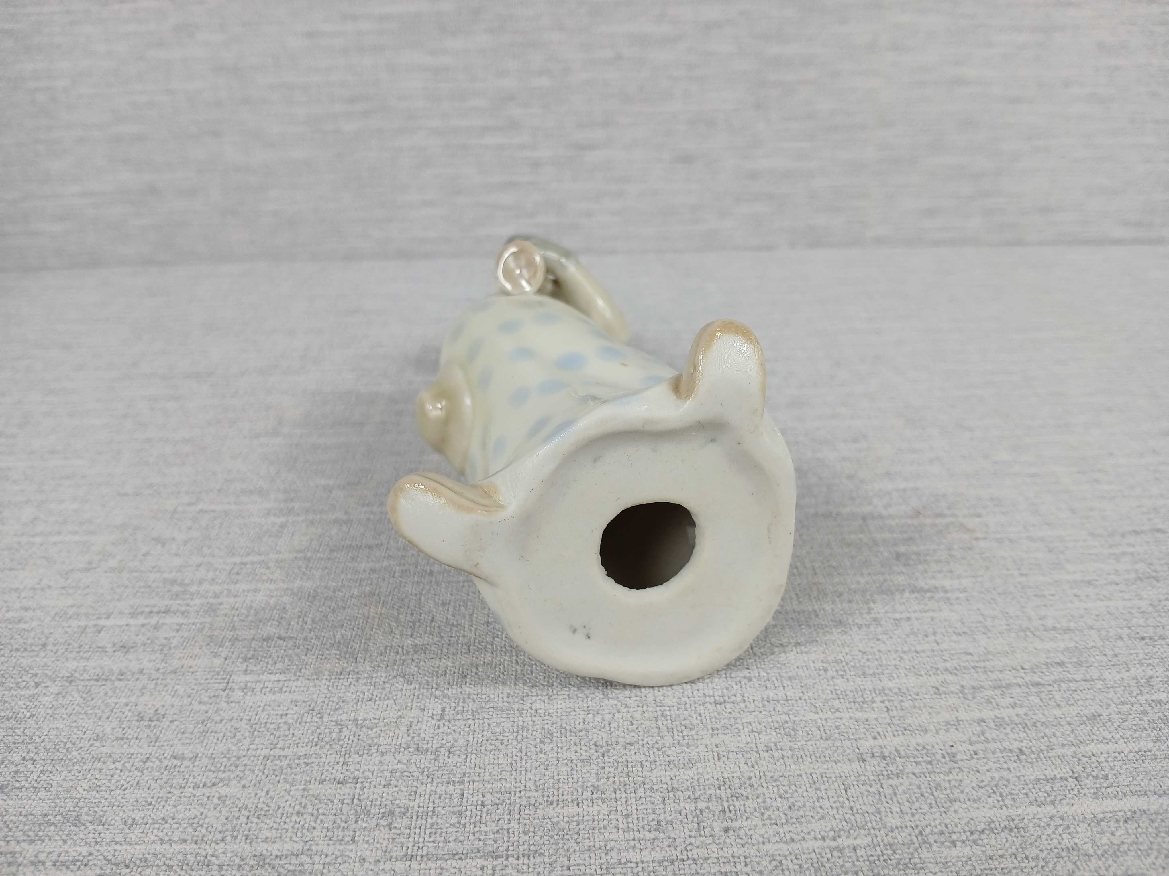 Porcelanowa figura cyrkowego klauna z trąbką Retro Vintage klaun