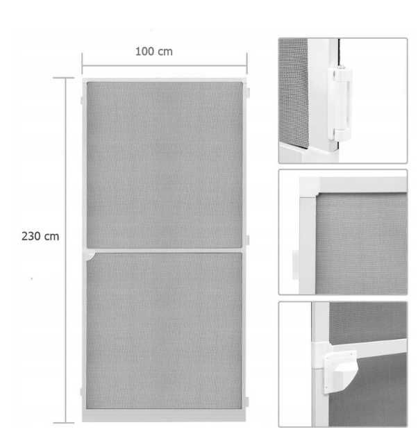 Moskitiera drzwiowa SOFT na zawiasach 230x100cm aluminiowa