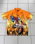 Koszula hawajska retro jedwabna rayon skate r. S