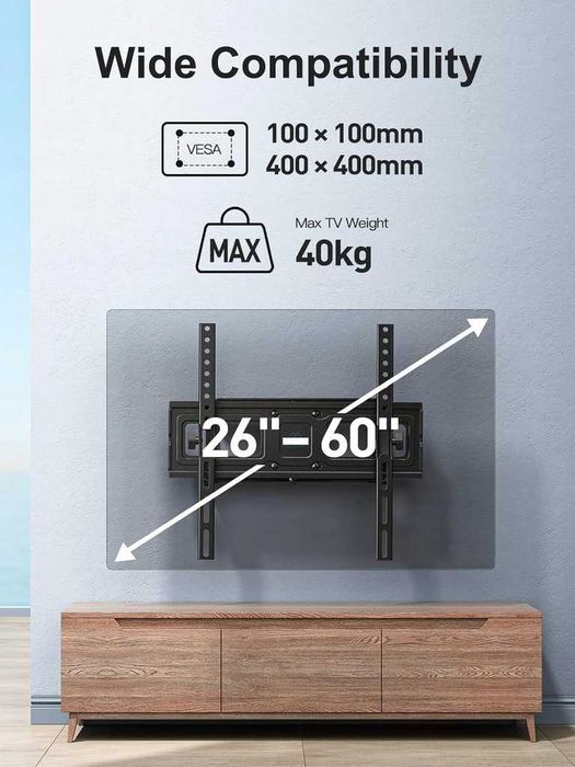 Uchwyt na telewizor Obrotowy PERLESMITH 26-60 Cali 40 KG