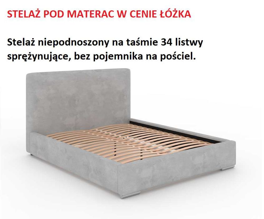Łóżko tapicerowane Avanti 160x200 ze stelażem