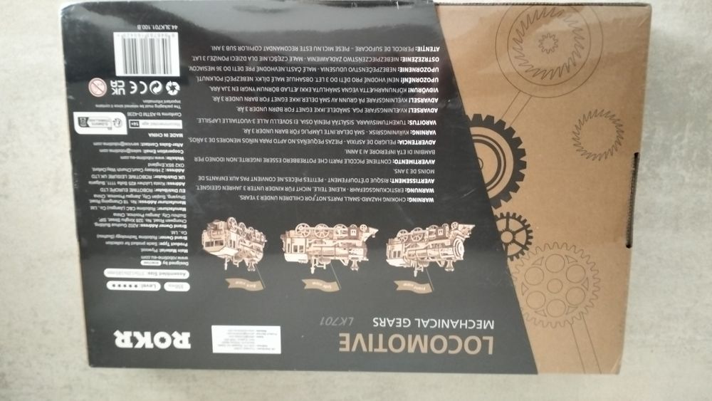 Дитячий дерев'яний 3D конструктор Robotime LK701 Паровоз