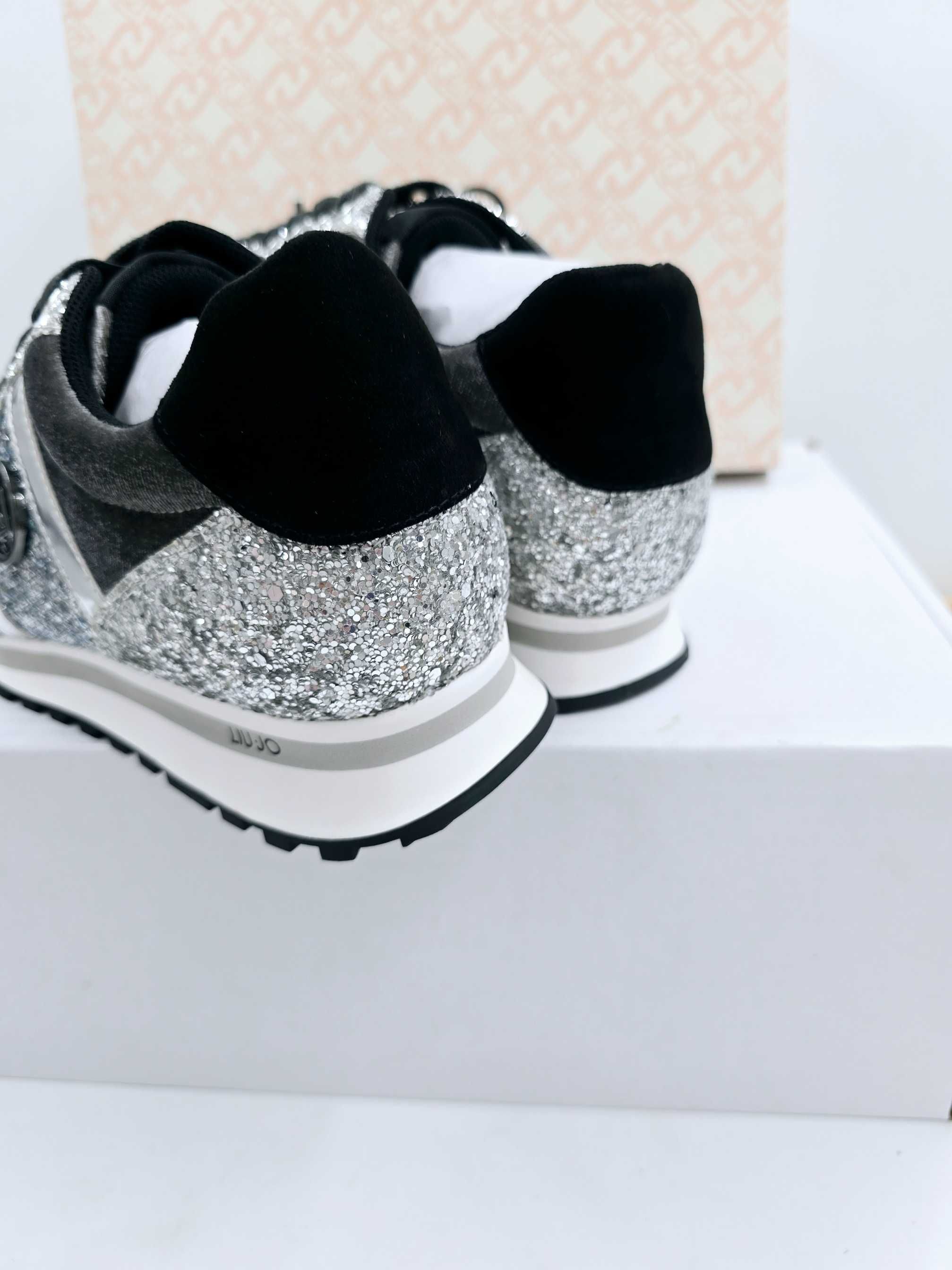 Sneakersy Liu Jo Wonder 629 buty brokatowe srebrne R.39  LI76N