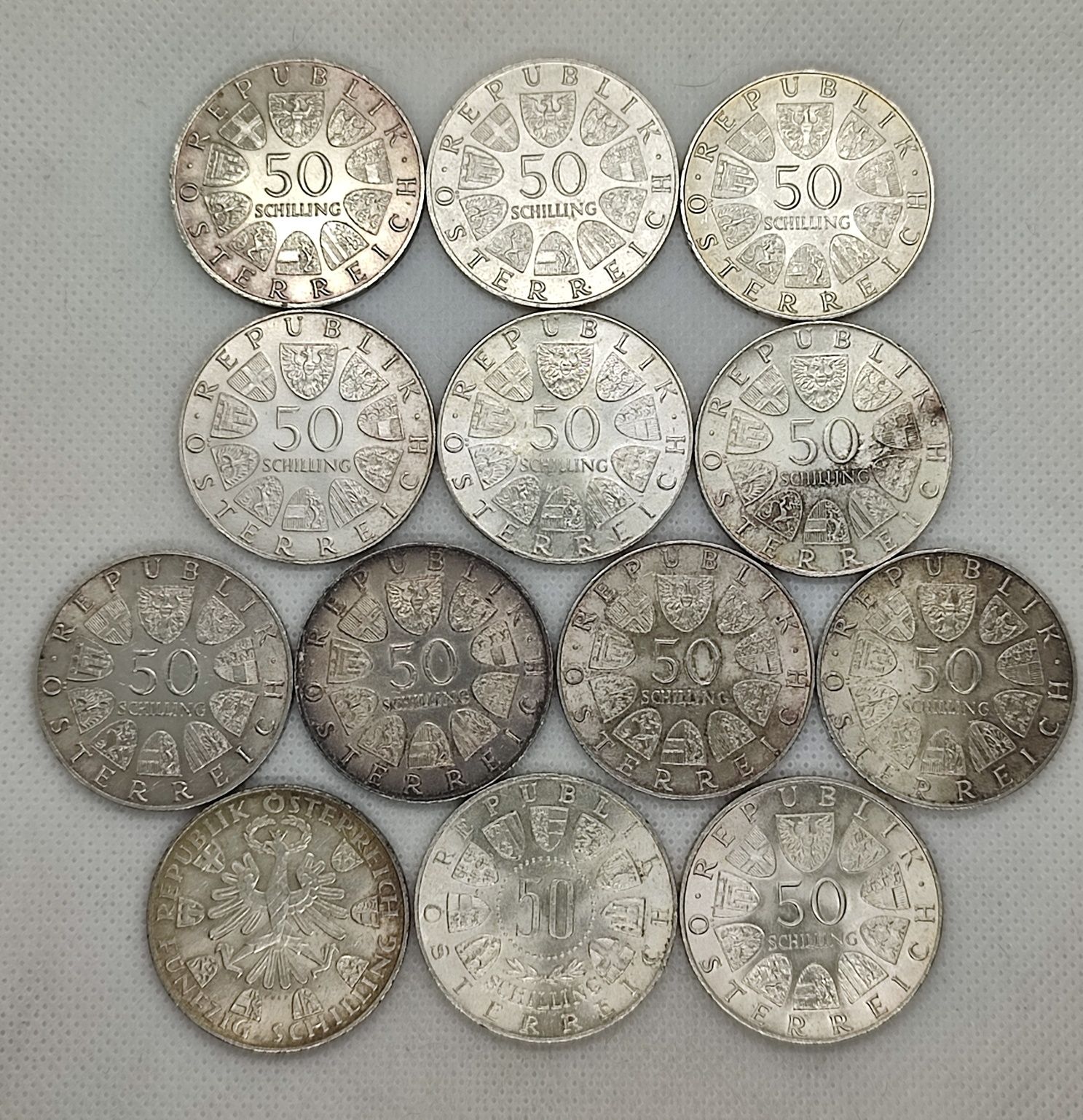 Австрія 25, 50 та 100 шилінгів 1959-76рр, срібло