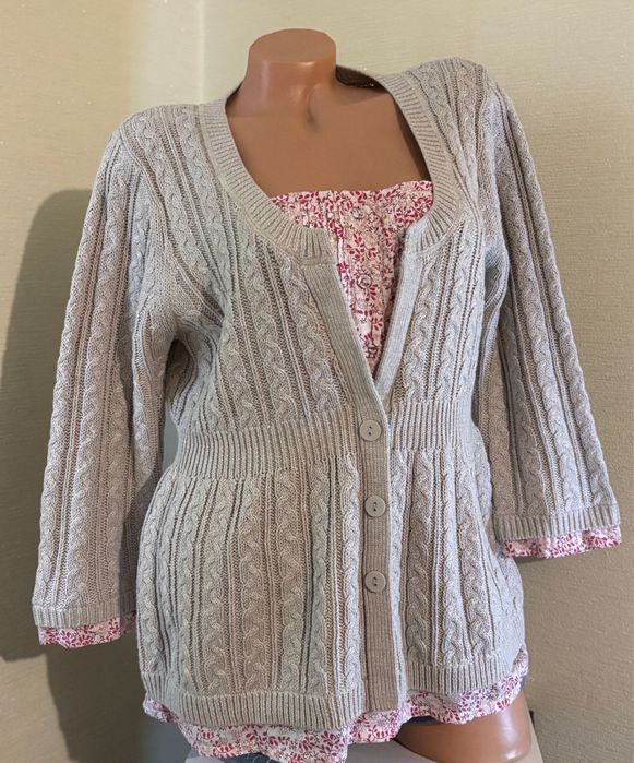 Сірий вязаний кардиган на гудзиках,,Marks&Spenser,,