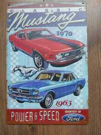 Plakat blacha Retro Vintage Tabliczka Mustang