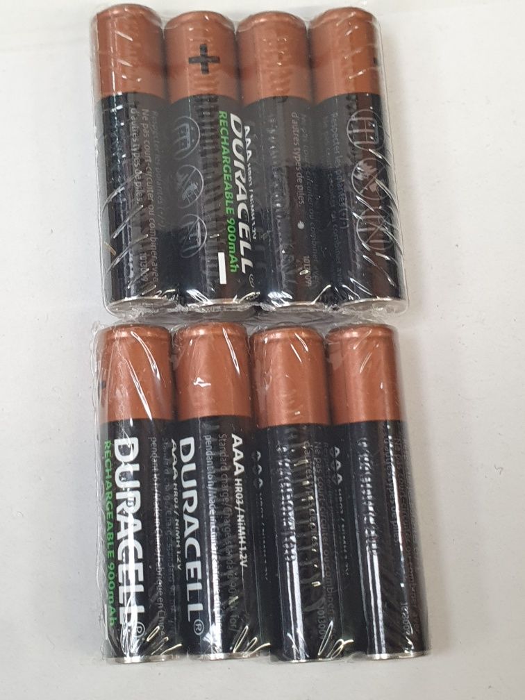 8   szt  akumulatorki duracell recharge r03 aaa 900mah