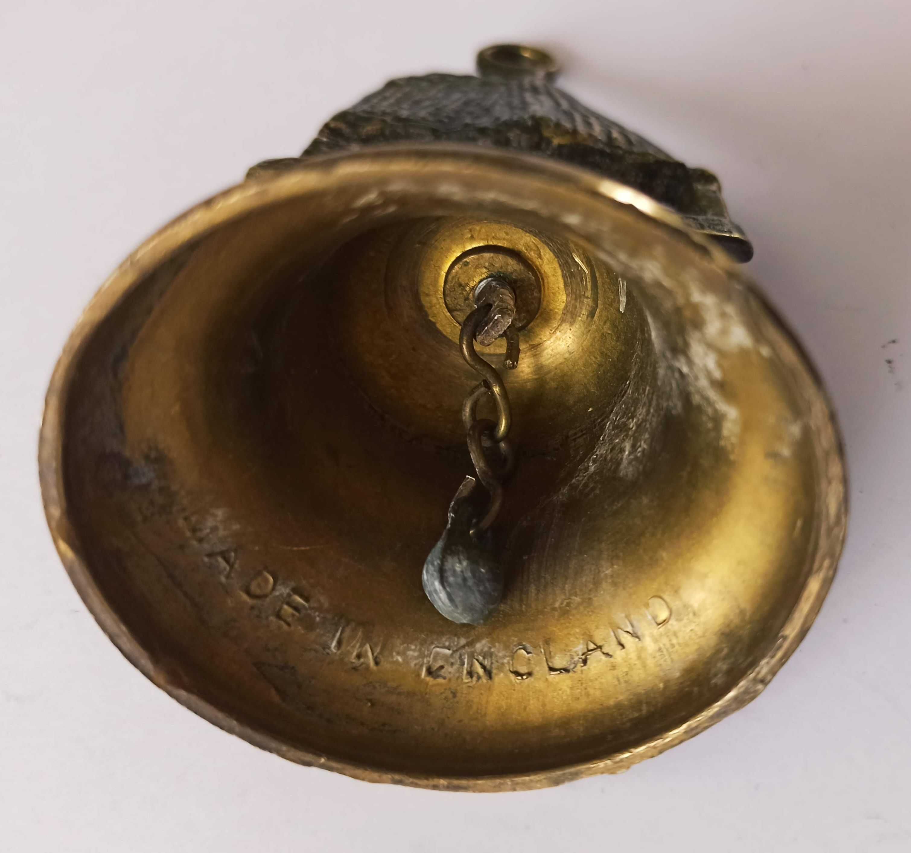 stary dzwonek z mosiądzu Cockington Forge Anglia 14 cm
