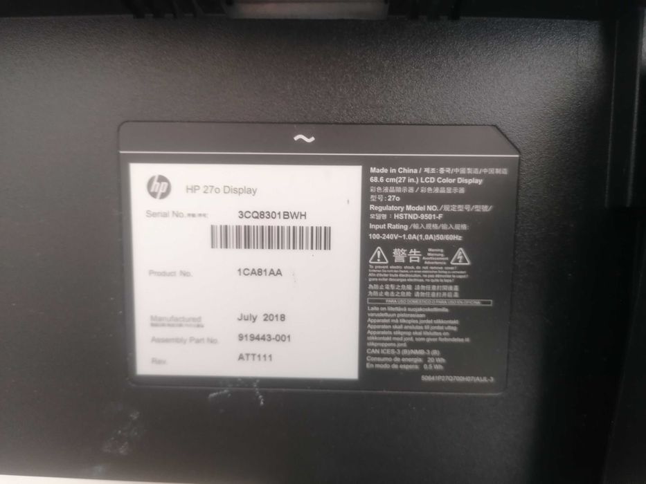 Monitor HP 27 Polegadas