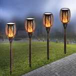Ogrodowa solarna pochodnia lampa led 58cm ogień ruchomy płomień