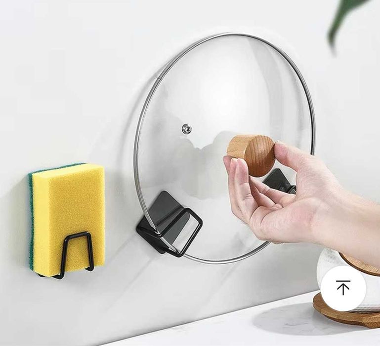 Wieszak kuchenny 4szt, łazienkowy, srebrny, naklejany