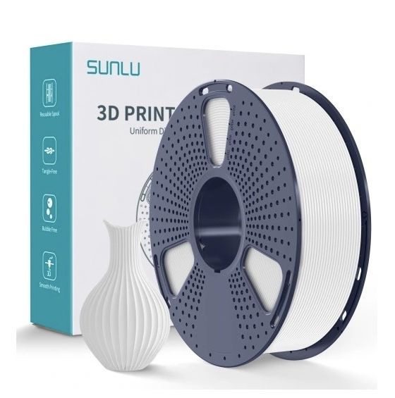 Nowy filament 3D SUNLU PETG biały 8 rolek po 1kg