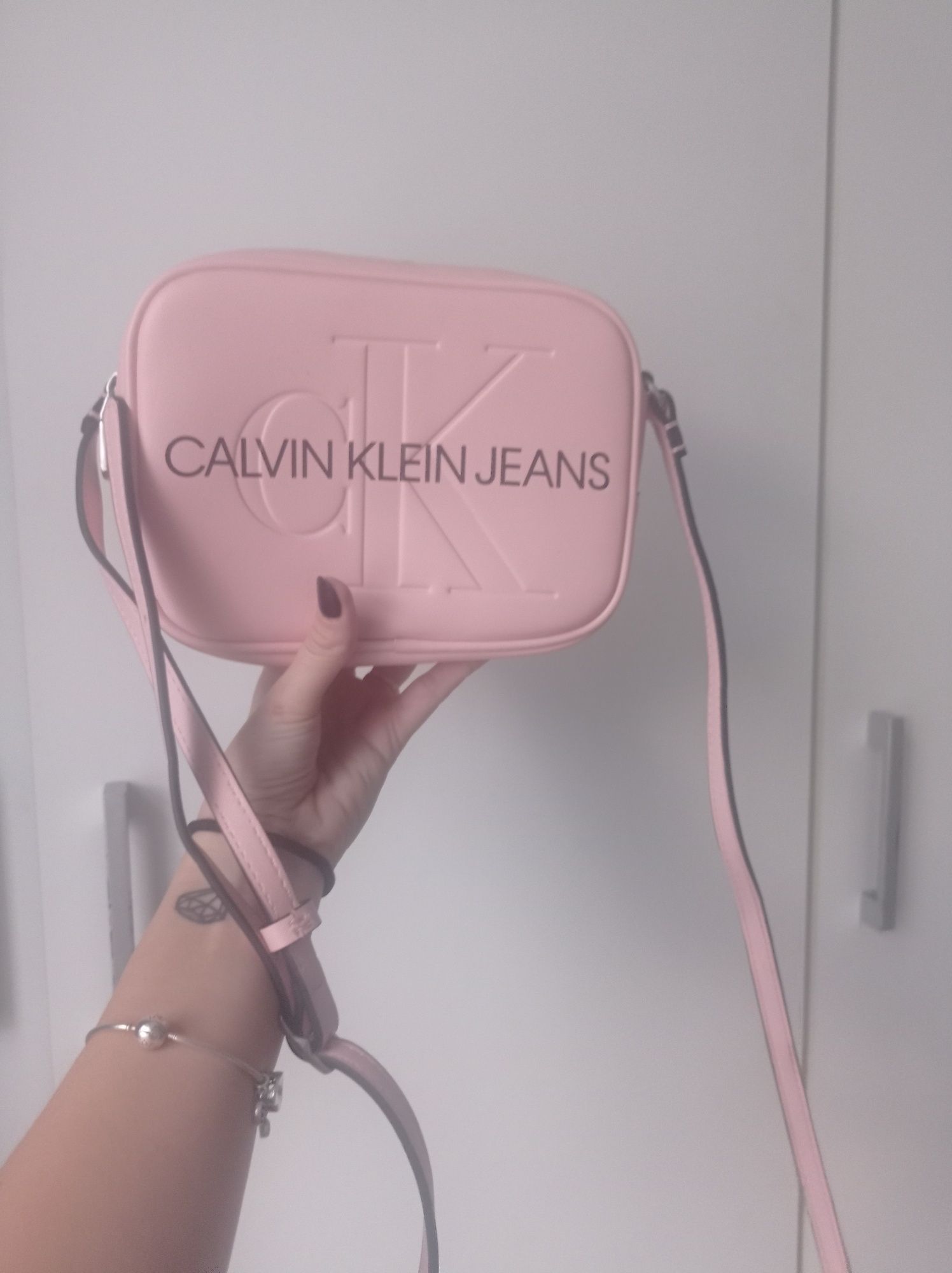 Calvin Klein torebka nowa pudrowy róż