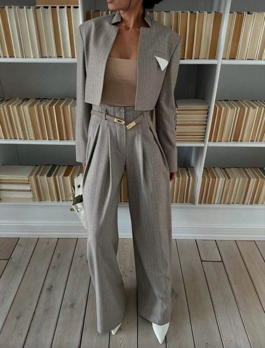 Damski komplet zestaw marynarka spodnie