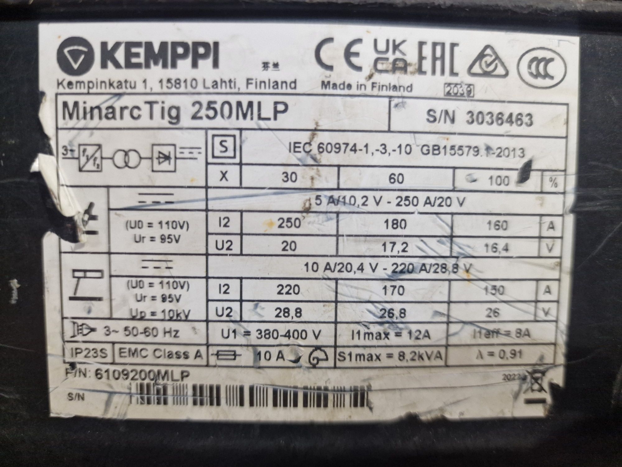 Spawarka TIG KEMPPI  MinarcTig 250MLP