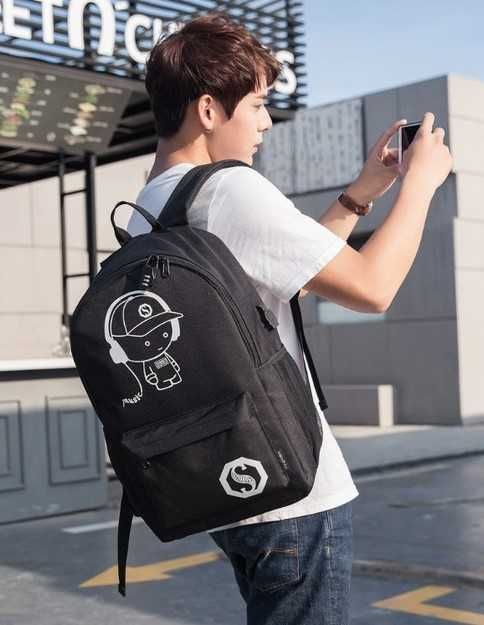 Шкільний РЮКЗАК з підсвіткою! Портфель що світиться у темряві + МУЗИКА