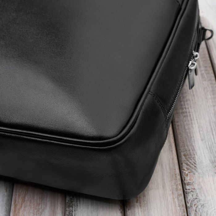 Męska torba skórzana na dokumenty czarna Paolo Peruzzi T-145-BL