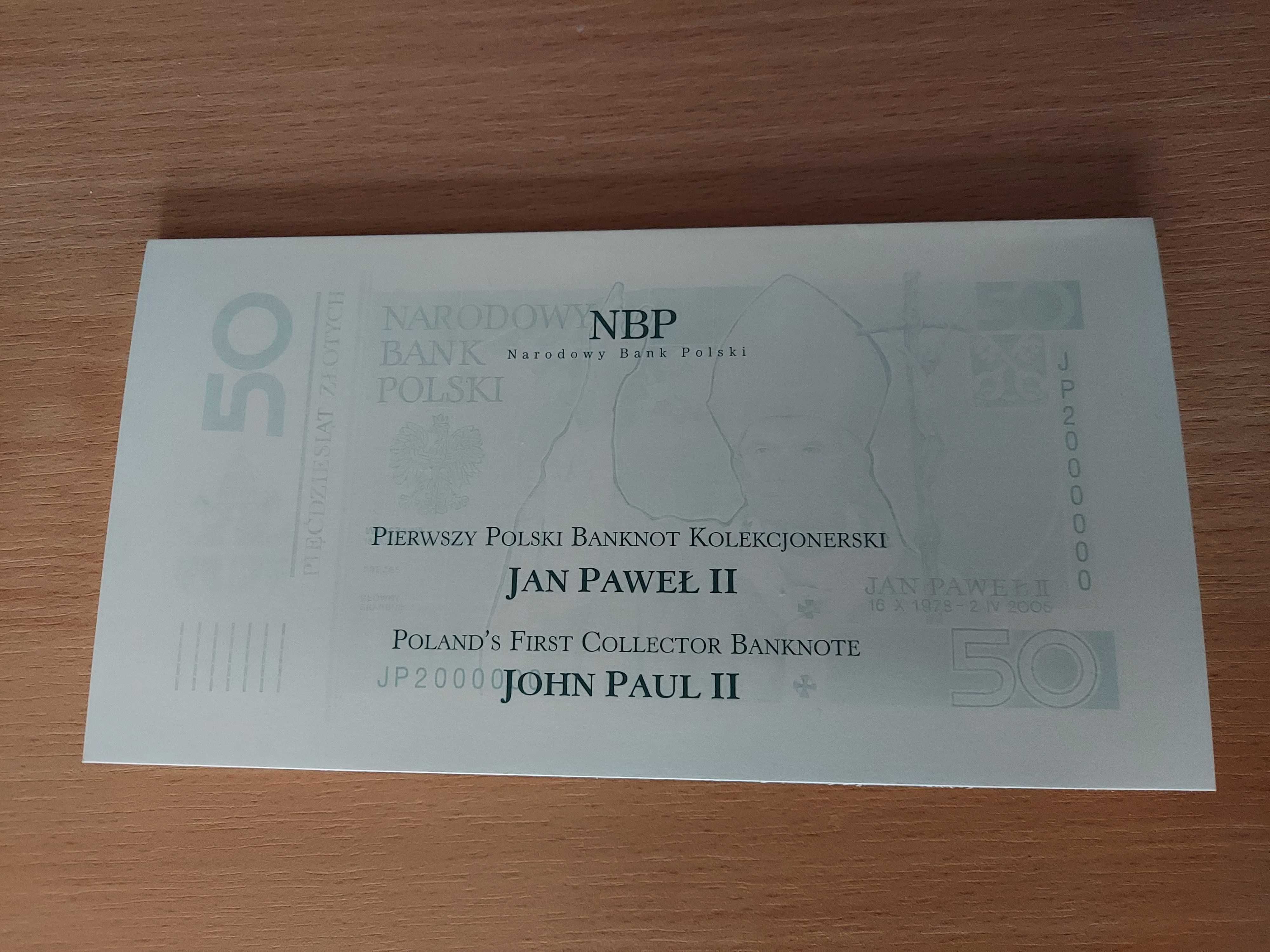 Banknot Kolekcjonerski 50 zł Jan Paweł ll NBP