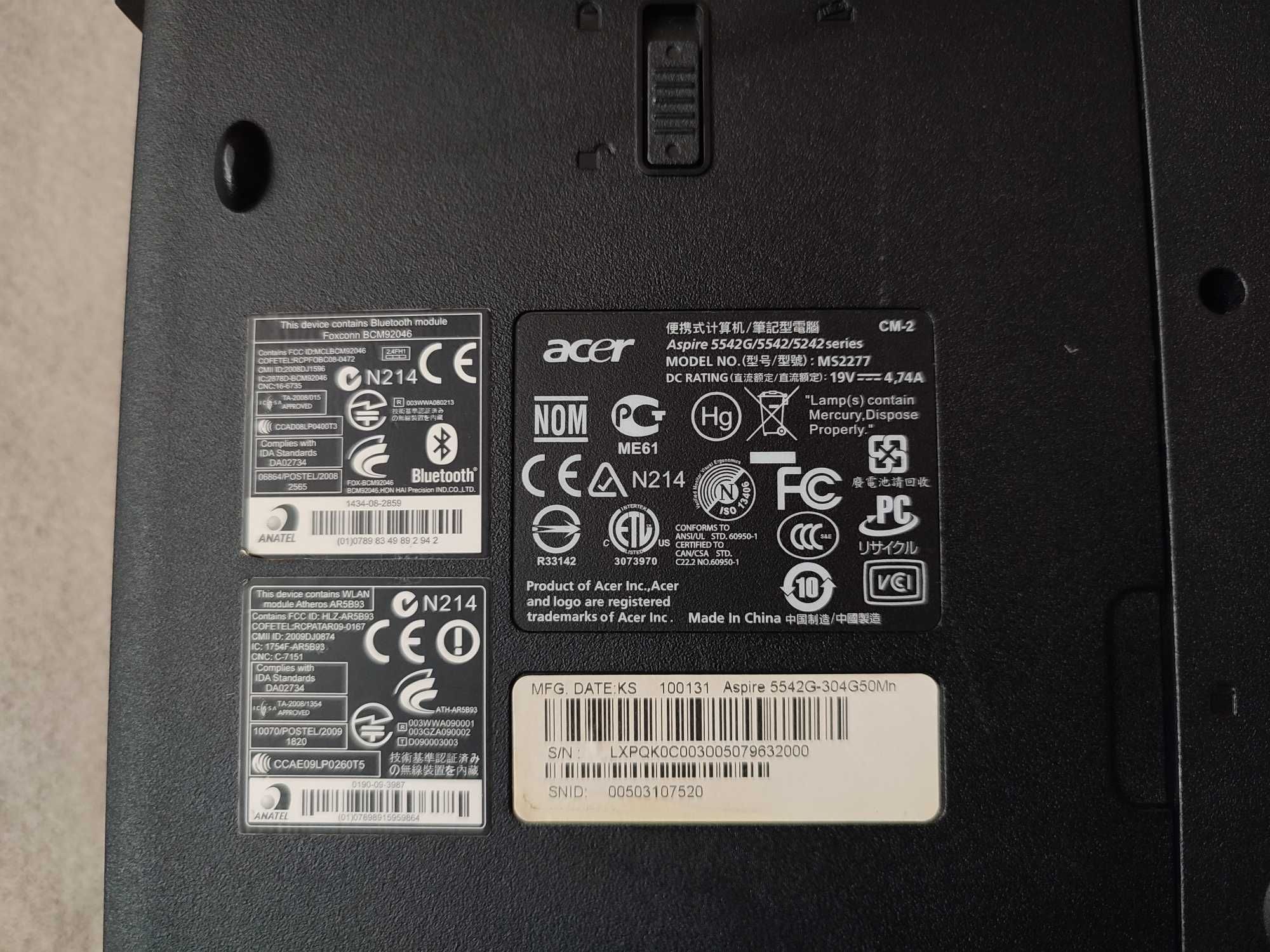 Корпус Acer Aspire 5542 5542G