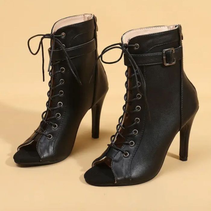 Туфлі Хай Хілс для танців , Матові , з ремінцем та змійкою