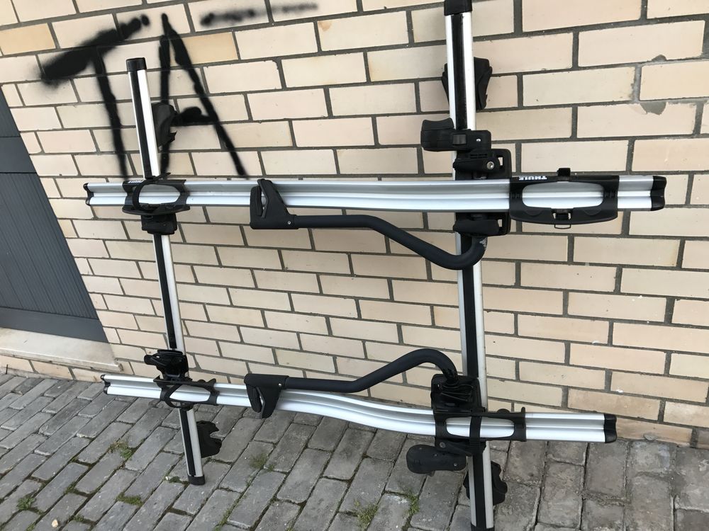 Barras thule + 2 suportes barra thule tejadilho bicicleta em alumínio