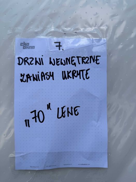 Drzwi wewnętrzne zawiasy ukryte kolor biały