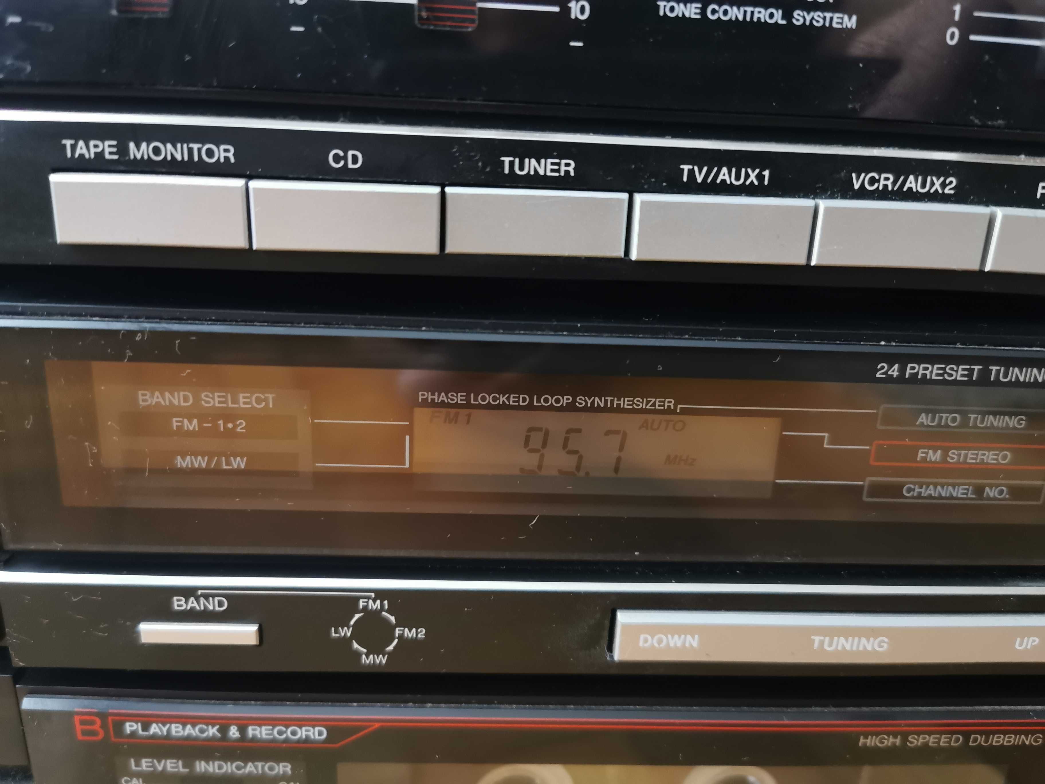 SANYO JT6050L + JA6050 + RDW6050 + TP6050 z kolumnami FISHER UNIKAT