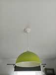 Lampa wisząca sufitowa, limonkowa zielona, klosz, abażur