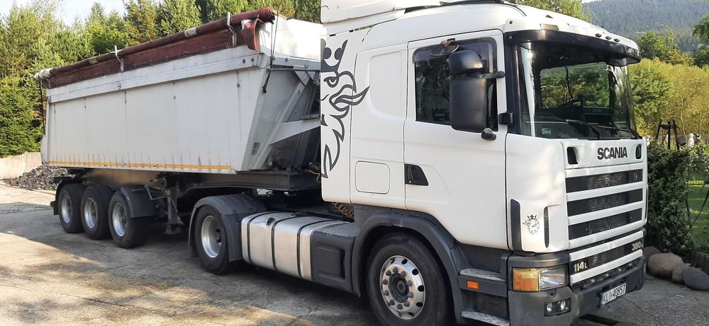 SCANIA 114L 380 zadbana + naczepą wywrotka zestaw