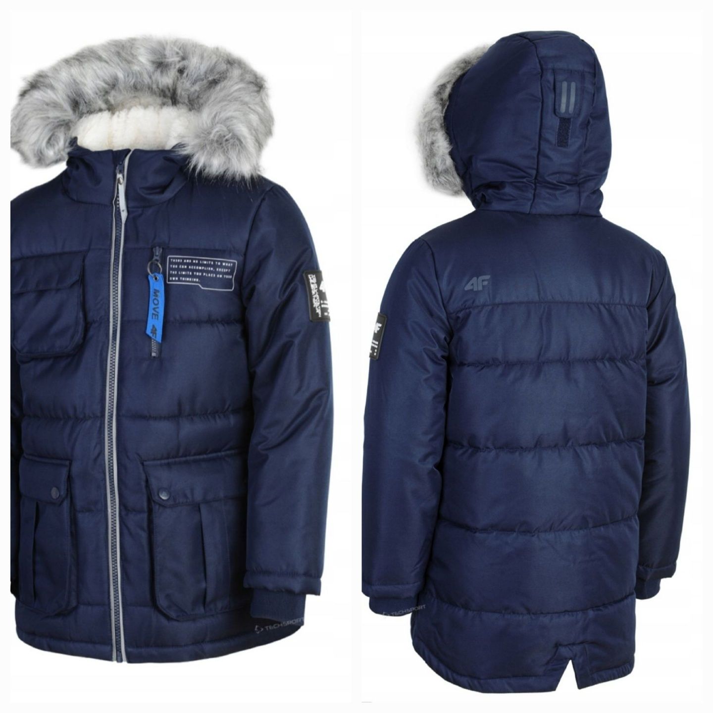 Kurtka zimowa parka 4f rozmiar 152