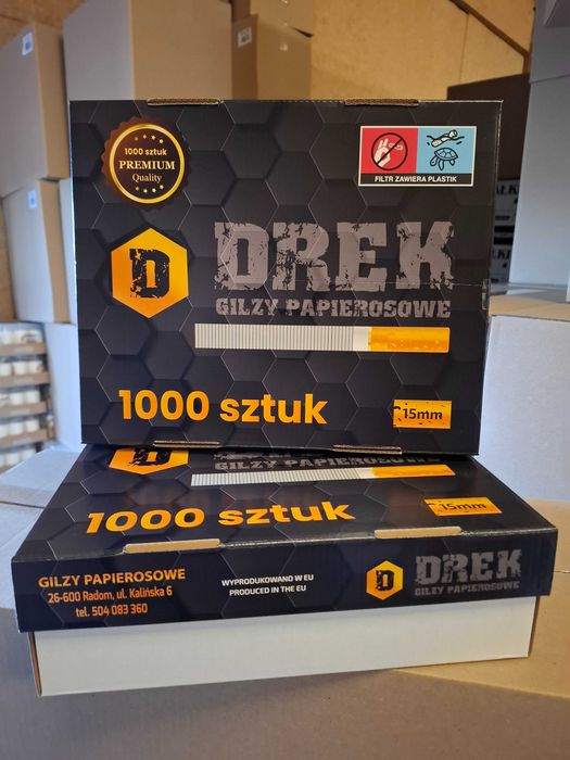 10x Gilzy Tutki Papierosowe DREK Taca 1000szt. - KARTON 10.000szt.