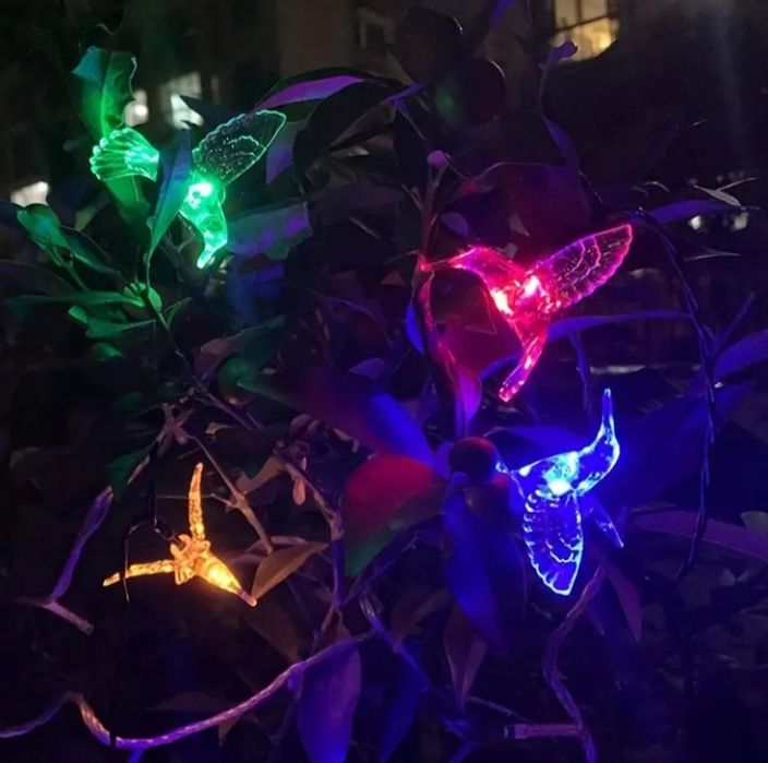 Rewelacyjne lampy solarne LED w kształcie kolorowych kolibrów!