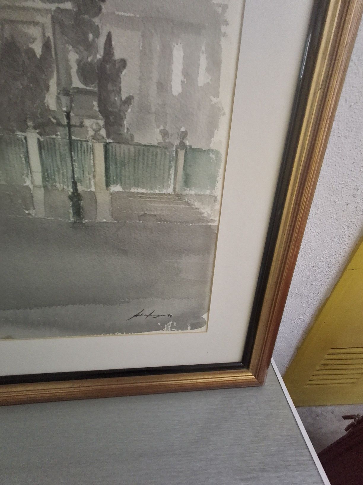 António Neves aguarela pintura quadro Lisboa Terreiro do Paço