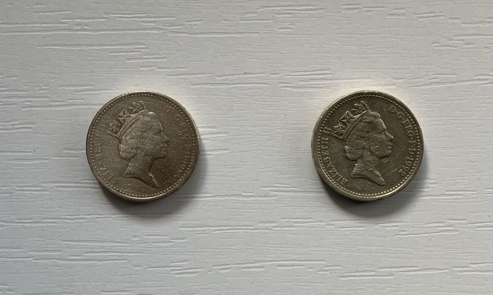 Монета Шотландский 1 Фунт One Pound 1985, 1992гг