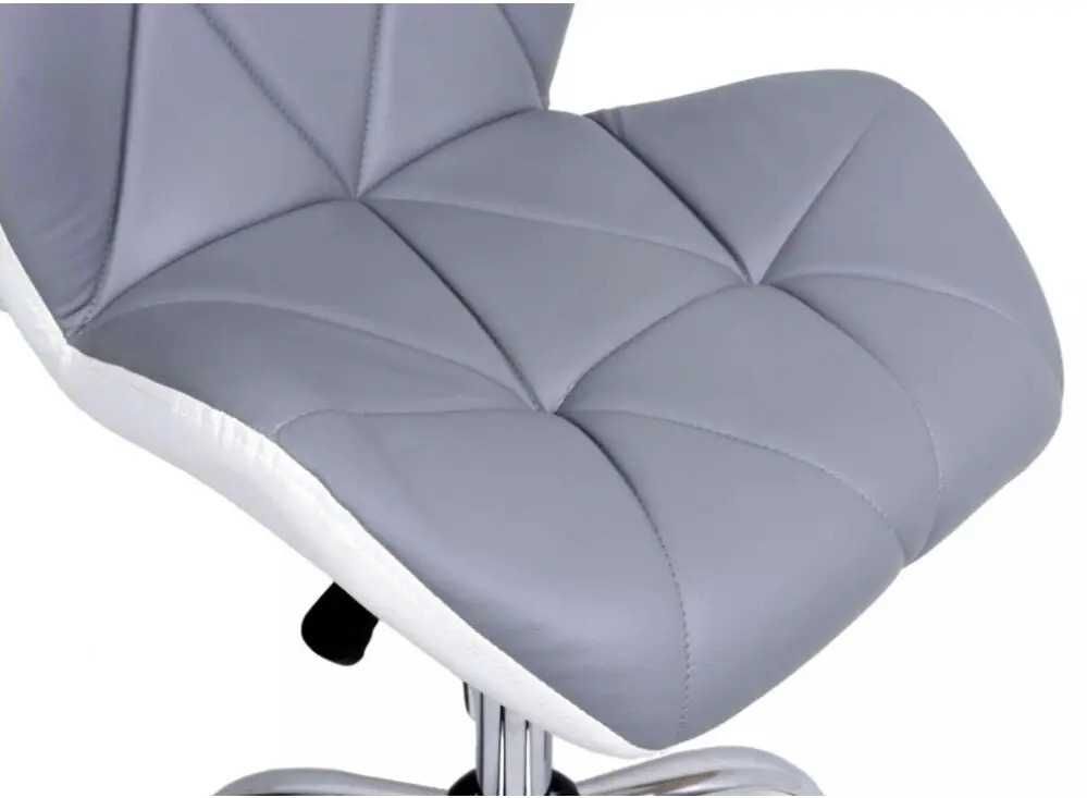 Кресло серое+белое компьютерное офисное Demure стул для мастера